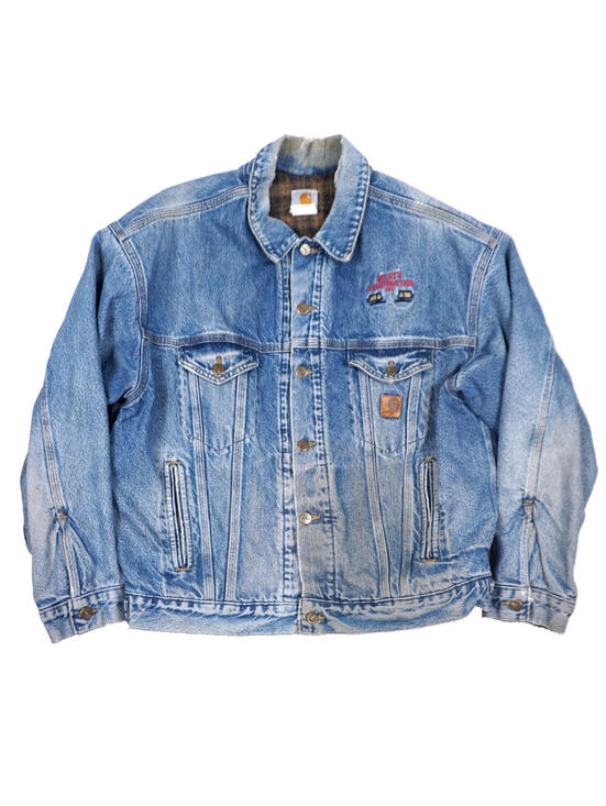 Carhartt Other - Vintage Carhartt Denim Jacket Mens Large Trucker Distressed Blanket 90s J11DST